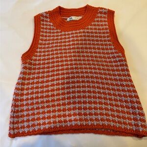 Zara Orange and purple crochet top size small